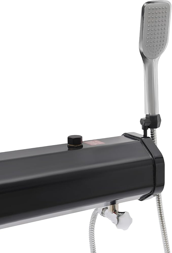 4.8Gal Roof Rack Mount Road Shower Pressurized Water Tank for Camping Shower w/ 5.58ft Water Pipe &amp Shower Headt Portable Camping Shower for Vehicle Truck SUV Sedan RV (18L)