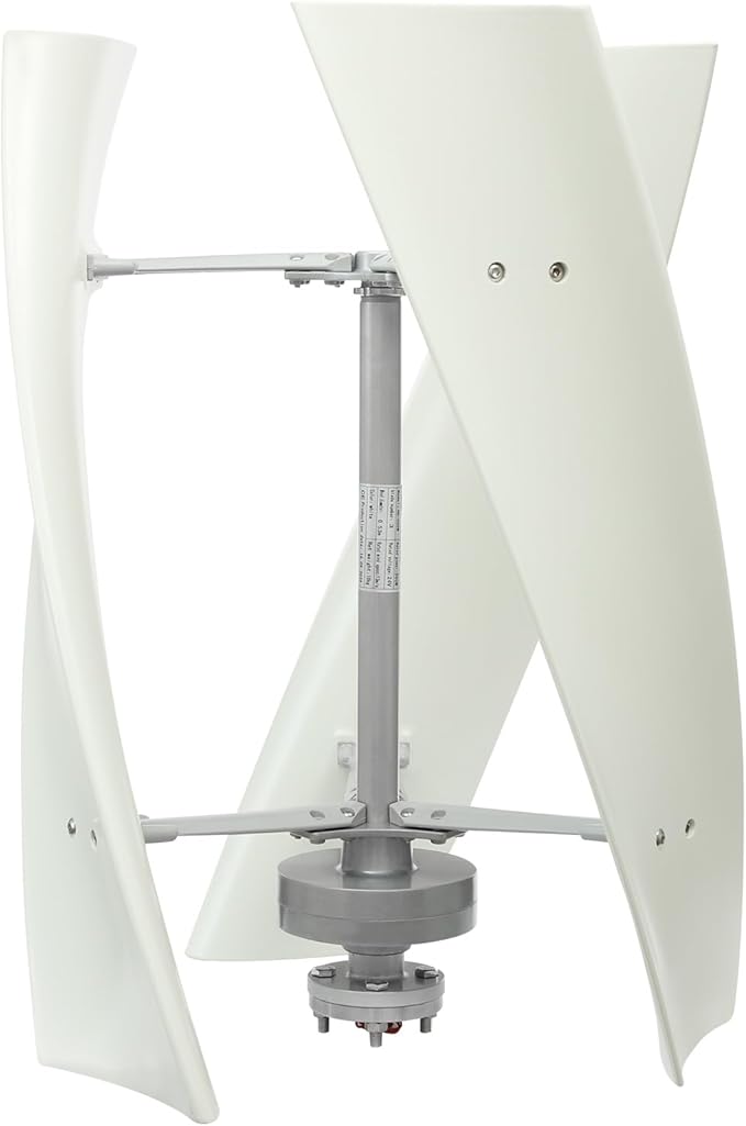 100W Vertical Axis Wind Turbine Generator Permanent Magnet Generator with Intelligent Controller Low Noise Helical Design Windmill for Home Boats Street Lighting (24V100wStyle 2 White)