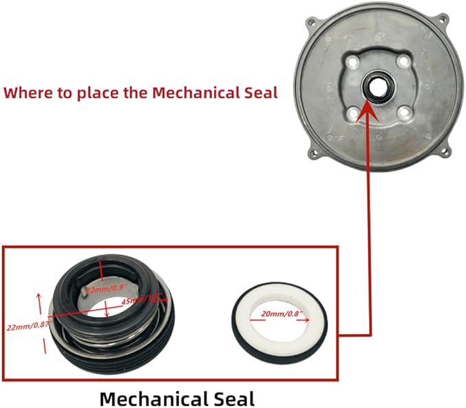 10PCS Gasket Seal Flapper Washer O-Ring Mechanical Seal Repair Kit For Predator 2 in. 212cc Semi-Trash Water Pump 63405 56160 For Pacific HydroStar 2 IN 212cc 61986 68375 69774 Water Pump
