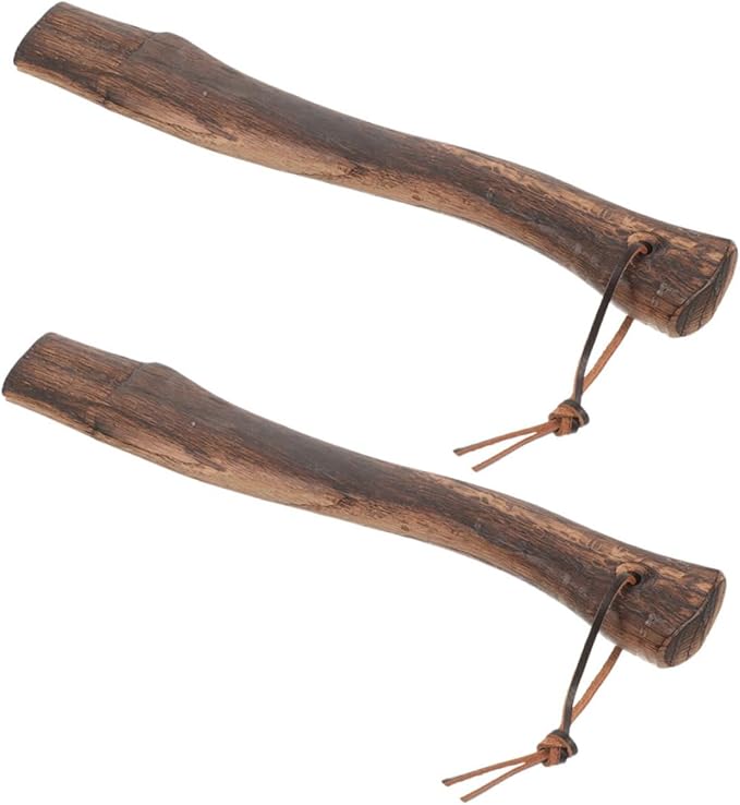 Mini Axe Handle 2Pcs Set Short Wooden Hatchet Grip Replacement for Wood Splitting Practical Sturdy Real Wood Construction Suitable for Camping and Outdoor Use