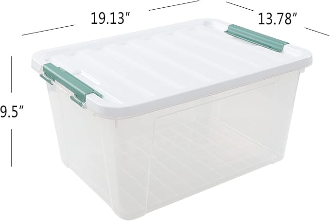 6-Pack 35 L Plastic Storage Box Latch Storage Box with Lids