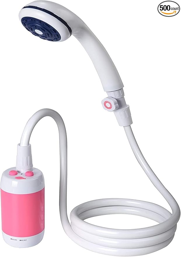 Portable Shower USB Shower Pump Rechargeable Battery Outdoor Shower for Trave Camping Camp Suitable Electric showerhead for Hiking Campsites