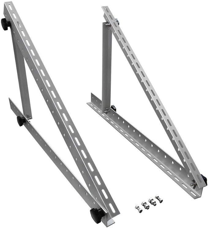 Renogy 28in Adjustable Solar Panel Mount Brackets with Foldable Tilt Legs on Any Flat Surface for RV Roof Boat Any Off-Grid Systems