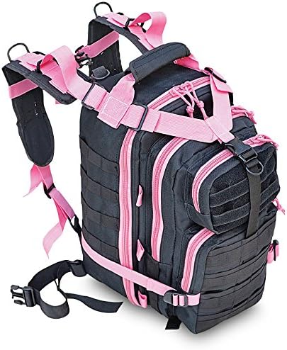 Explorer B3-PinkExplorer Tactical 72 Hours Combat Rucksack 17 Inch Backpack-Black with Pick Stripes Black with Pink Strips 17 X 9 X 11