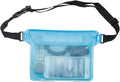 Waterproof Dry Bag 3 Layers High Waterproof Sealing Swimming Bag Large Size Transparent Underwater Dry Protection Bag for Mobile Phone for SwimmingBoating(Sky Blue)
