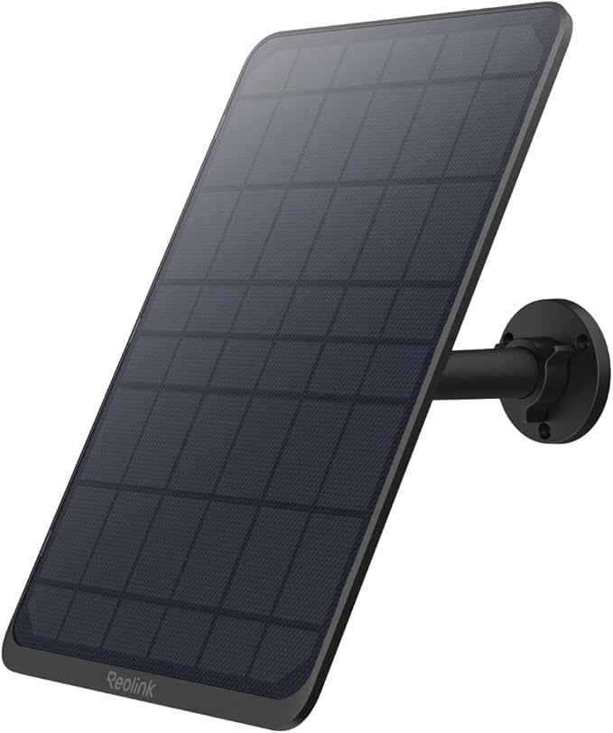 Reolink 12W Solar Panel Black Non-Stop Solar Power Supply for All Wireless Battery Camera Outdoor Compatible with TrackMix/Argus PT Ultra/Duo 2/Eco Ultra/3 Ultra Waterproof Reolink Solar Panel 3