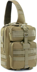 Sunnystacticalgear Outdoor Sports Hiking Sling Bag Shoulder Pack Camouflage Tactical Molle Chest Bag - Tan