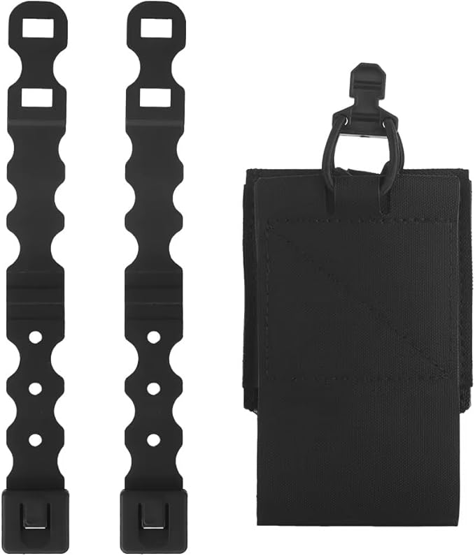 Tactical Elastic 5.56 Mag Bag Magazine Holster Multi-functional Single Molle Pouch Accessory Pocket Shock Cord &amp Open Top(Black)
