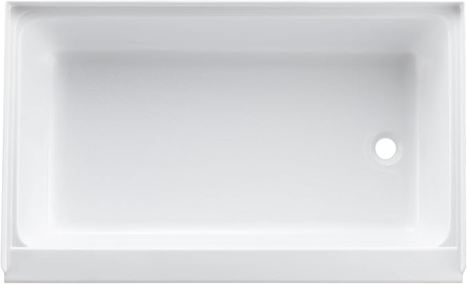 RecPro RV 40 x 24 White Shower Pan | Camper Shower Pan (Right Drain)