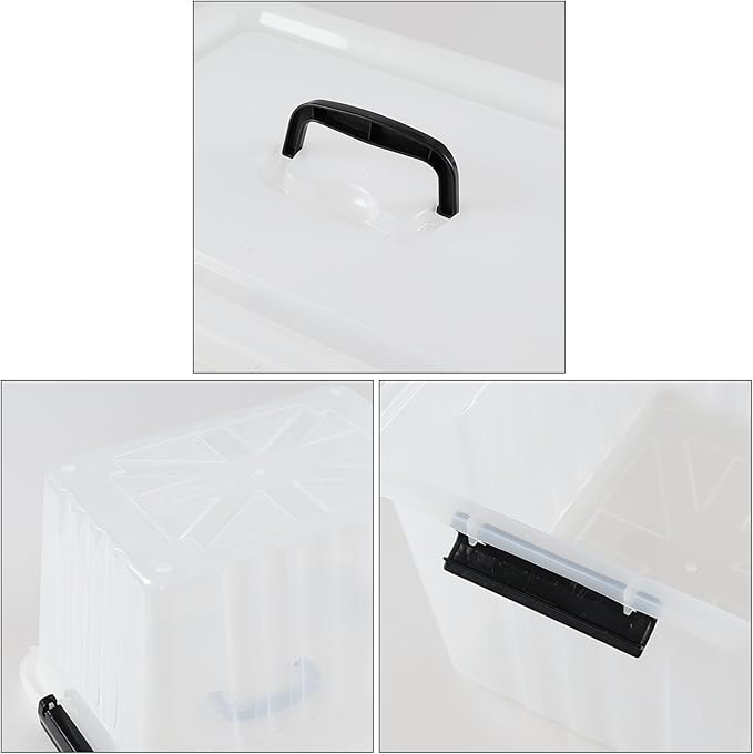 18 Quart Storage Boxes 4-Pack Clear Plastic Storage Bins with Lids