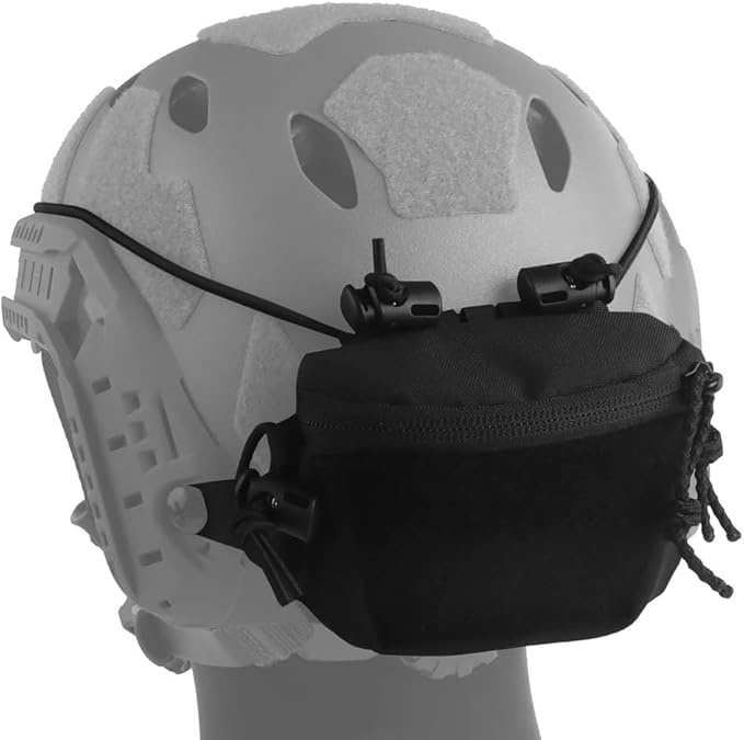 Universal Helmet Rear NVG Battery Pouch Counterweight Bag - Tactical Fast Helmet Accessory for Hunting Airsoft with Cable Management System