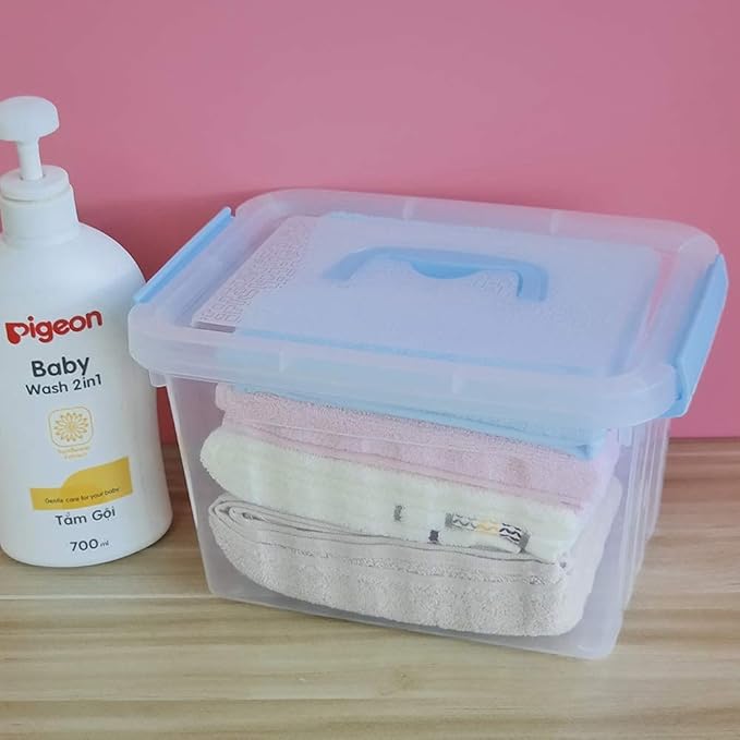 6 Packs 6 Quart Clear Storage Boxes Plastic Lidded Storage Bin