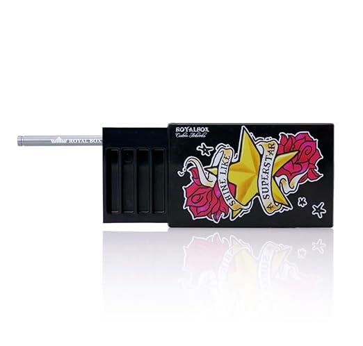 Royal Box Star 8 Compartment Snuff Storage Box with 7.6 cm Metal Alloy Straw