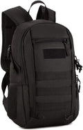 UNISTRENGH 12L Mini Daypack Military MOLLE Tactical Backpack Rucksack Gear Assault Pack for Cycling Fishing (Black#BL)