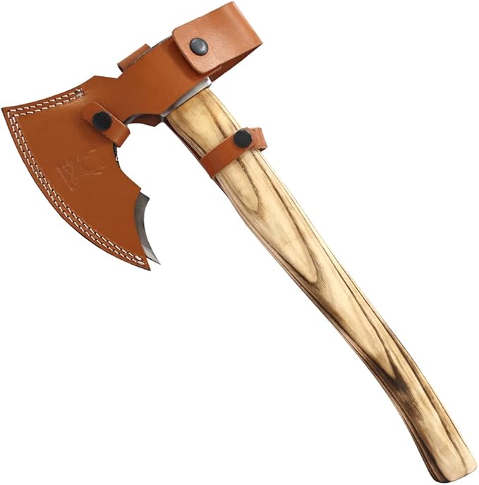 TheBoneEdge 18 Steel Etching Blade Hunting Axe Ash Wood Handle with Sheath
