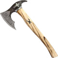 TheBoneEdge 18 Steel Etching Blade Hunting Axe Ash Wood Handle with Sheath