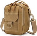 Outdoor Sports Gear Molle Assault Combat Hiking Pack Accessory Camouflage Kit Pouch Tactical Small Sling Bag- Tan