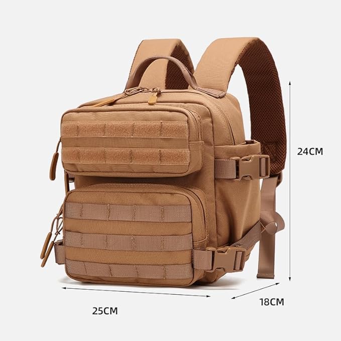 9L Mini Tactical Backpack Small Gym Bag Fitness Portable Backpack with Molle System for Hiking Camping Traveling Daily Use
