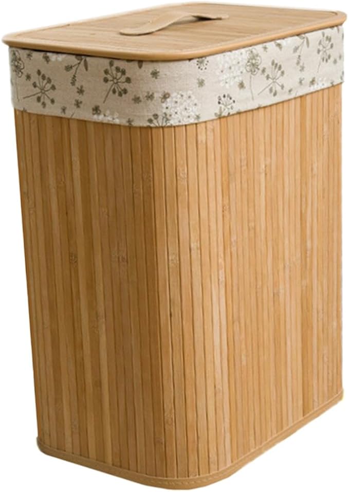 LABRIMP Large Woven Laundry Basket Lid Storage Bucket for Clothes Folding Cover Design