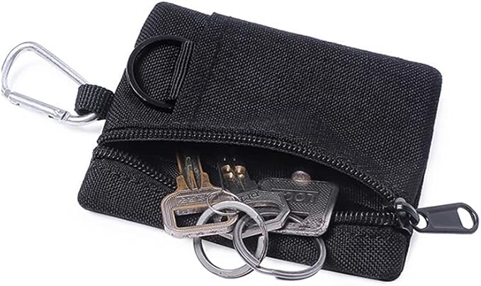 BYERZ Tactical Wallet EDC Molle Pouch Portable Key Card Case Outdoor Sports Coin Purse Hunting Bag Zipper Pack Multifunctional Bag New (Size : Khaki)