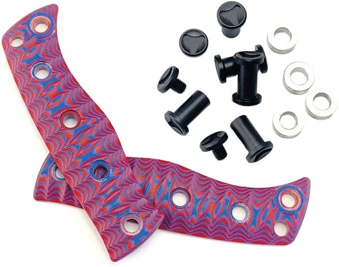 1 Pair CNC Micarta Scales Handle Replacement with 5 Sets Screws Fit for Fixed Adamas 375