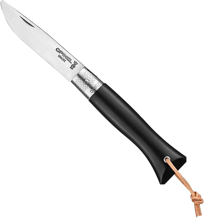 OPINEL NEO6 Folding Non-Locking Pocket Knife OPIFLEX Intuitive Design EDC Folder Wood Handles 2.75 in. Blade (Ebony)