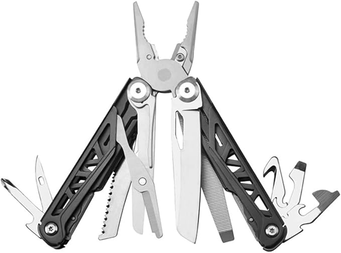 Multi-Purpose Pocket Knife Pliers Kit Durable Stainless Steel Multi-Plier Multi-tool for Survival Camping Hunting (black)