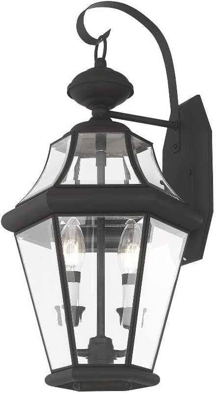 Livex Lighting 2261-91 Georgetown 2 Light Outdoor Wall Lantern Brushed Nickel