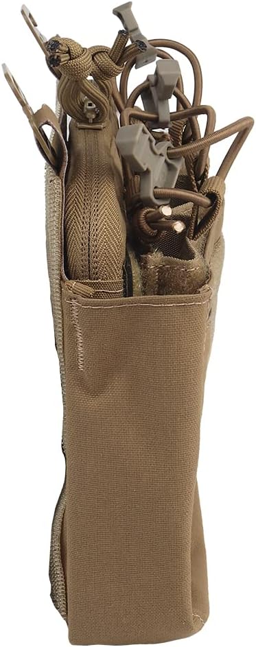 Removable Tactical G-Hook Front Flap Double Stack Abdominal Fanny Pack with 5.56mm Triple Magazine Insert and Kangaroo Pouch
