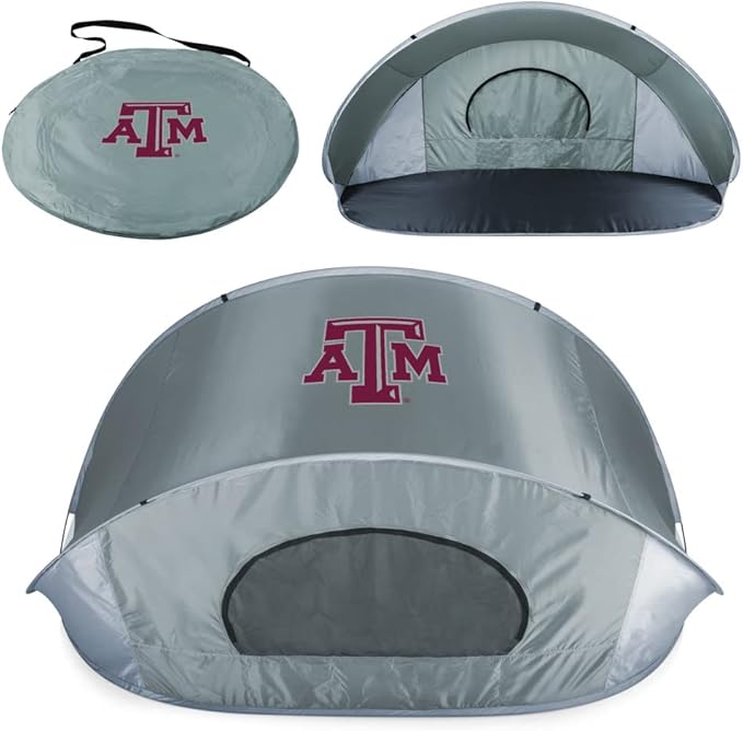 PICNIC TIME NCAA Texas A&ampM Aggies Manta Portable Beach Tent - Pop Up Tent - Beach Sun Shelter Pop Up