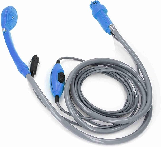 Car Plug Shower Kit 36W Portable Electric Vehicle Shower with Adjustable Water flowing and Pump for Outdoor Camping Car Washing and Pet cleanup (VvikizyDPy-YM19771LYQ022)