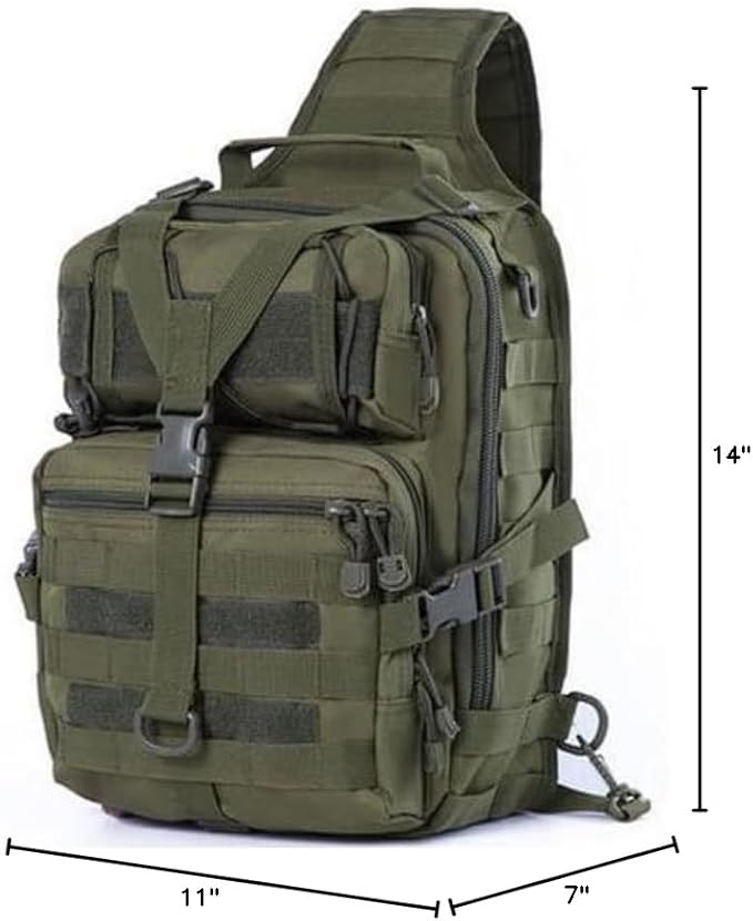 ATBP Tactical Sling Pack Big Crossbody Backpack Over Shoulder Bag Military for Men Hiking Outdoor Sport Gym