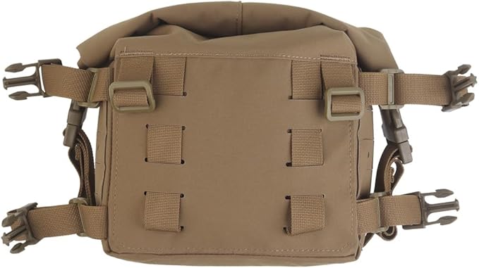 Tactical Expansion Pack Chest BagLarge Capacity MOLLE Admin Pouch Utility Chest Pouch for Placard Split Chest Rig