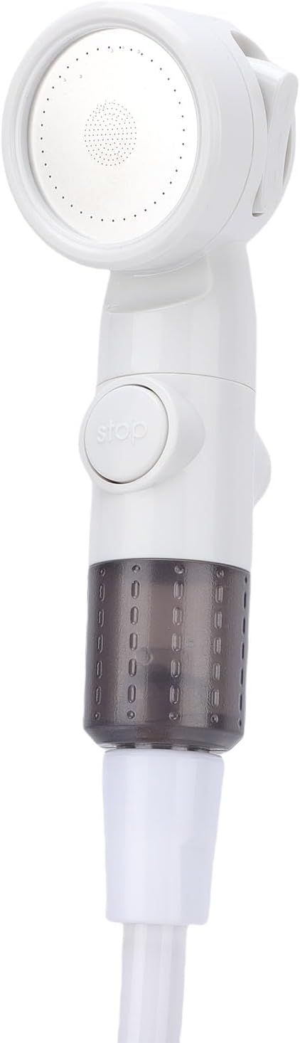Ymiko Portable Shower Pump Rechargeable Outdoor Camping Shower Head Sprayer with Mounting Rack Suction Cup Hook for Hiking Travel ABS Material 4000mAh Battery