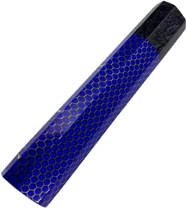 1PC Japanese Octagonal Honeycomb Knife Handle Blank DIY Replacement in Blue Fits for Home Kitchen Chef