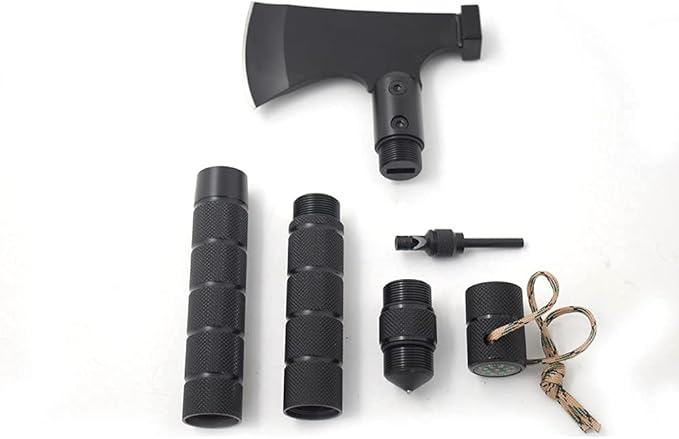 Snake Eye Tactical Survival Axe Folding Portable Camping Axe Multi-Tool Hatchet Survival Kit Tactical Tomahawk for Outdoor Hiking Hunting (03BK)