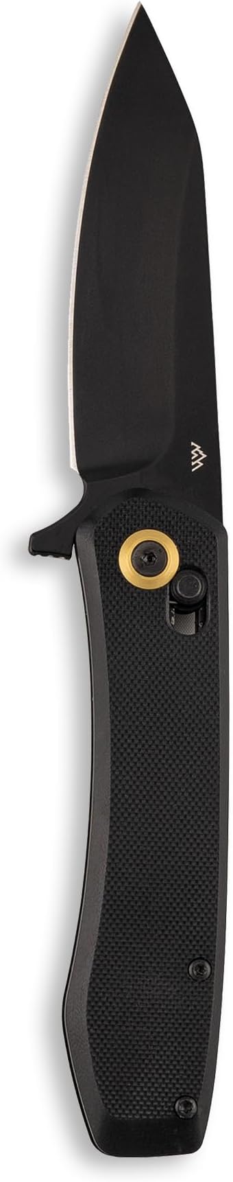 OUTDOOR EDGE Sentinel 3.15 Black Oxide Drop Point Blade – Smooth Ambidextrous Cross Bar Lock Non-Slip Black G10 Handle Ideal for Hunting Fishing Camping &amp Survival
