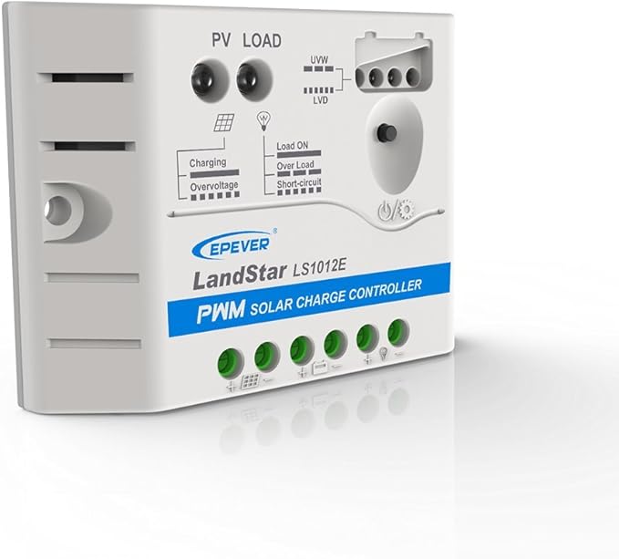EPEVER Solar Charge Controller 10A 12V PWM Regulator with LED Indicator for Off Grid Solar Panel Battery Charging System (LS1012E)