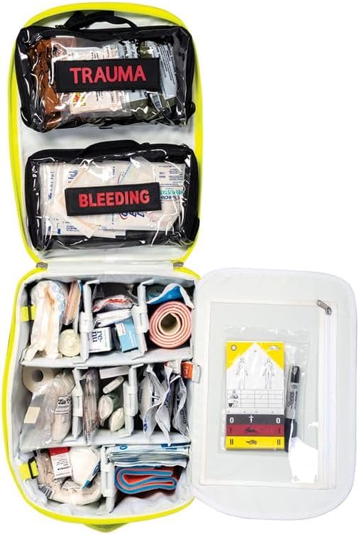 MERET V.E.R.S.A.™ PRO X EMS Backpack (High Viz Yellow) – Modular ALS BLS Trauma Bag with Infection Control Material Laser Cut MOLLE Padded Harness System