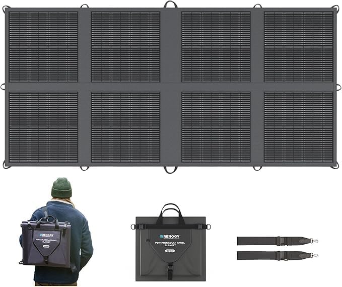 RENOGY REGO 200 Watt Portable Solar Panel Renogy Solar Blanket N-Type Foldable Solar Panel 25% High Efficiency Lightweight Solar Panels Charger for Camping RV Marine SUV Off Grid Applications