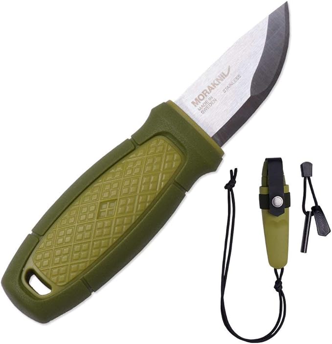 Morakniv Eldris Fixed-Blade Pocket-Sized Knife with Sandvik Stainless Steel Blade Lanyard and Firestarter 2.2-Inch