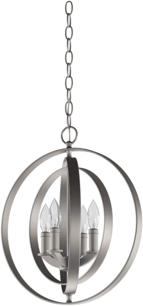 Progress Lighting 4-Light Foyer Pendant Equinox Collection Indoor P3827-126 Burnished Silver