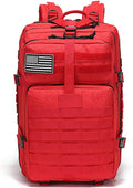 Tactical Backpack for Men 45L Military Gym Backpacks Large 3-Day Assault Pack Bug Out Bag MOLLE Daypack for Rucking Fishing Camping (Red)
