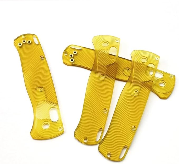1 Pair Custom Utem Scales Fits for Benchmade Bugout 535 Clear Yellow PEI Handle Patch