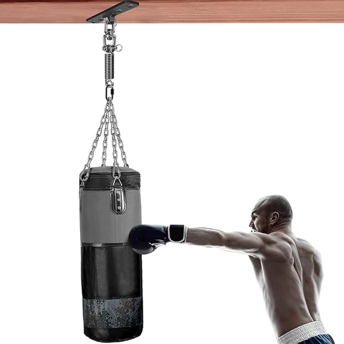 Dolibest Hammock Chair Hanging Kit Heavy Duty Swing Hanger (180°+360° Rotation) with Spring for Indoor Outdoor Playground Hanging Swing Hammock Chair Punching Bags Easy to Install