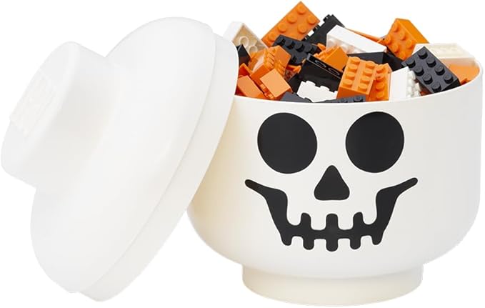 Room Copenhagen LEGO Storage Heads Stackable Storage Container - Buildable Organizational Bins for Kid’s Toys and Accessories - 6.30 x 6.30 x 7.28in - Small Skeleton Holds 250 Bricks