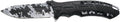 THIRD Assisted Folding Knife Delta K2797BKL Black Aluminium Handle with Holes Stainless Steel Blade 10.5 cm Blade and Liners in Blue Military camo. with Clip with Sheath