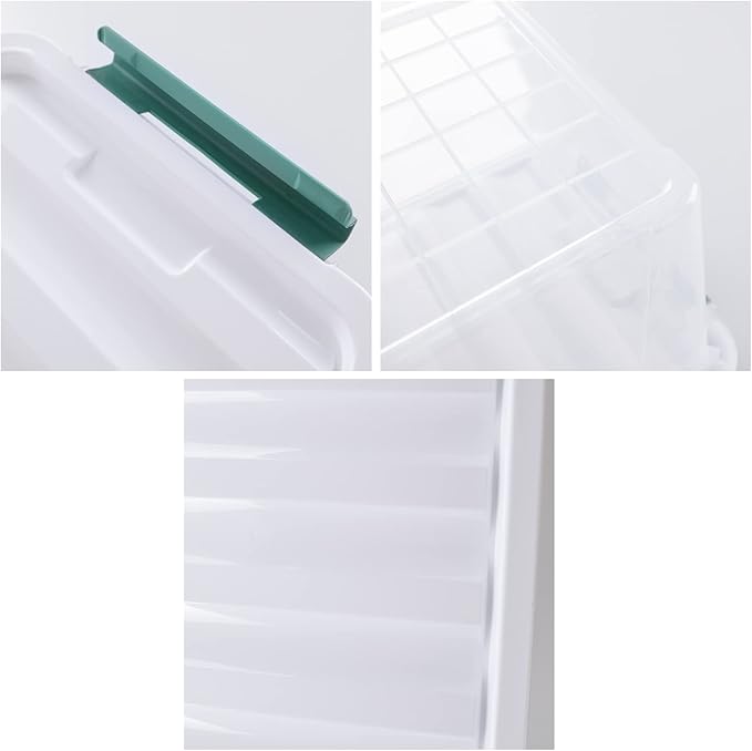 4-pack 20 Quarts Clear Boxes with Lids Plastic Latch Storage Totes