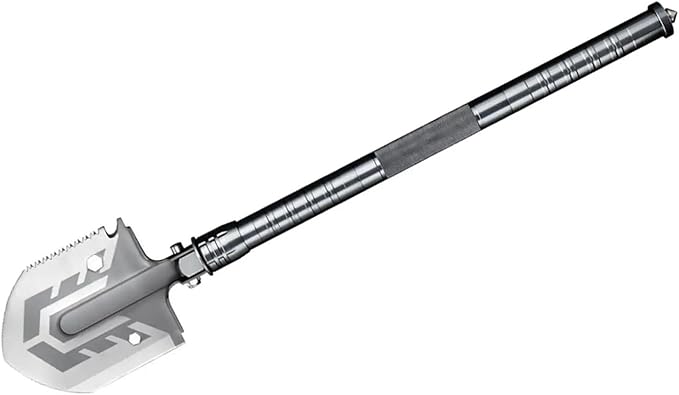 Folding Shovel Survival Multitool Multifunctional Entrenching Tool Portable Collapsible Spade Compatible with Camping Backpacking Trenching