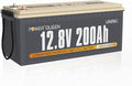 Power Queen 12V 200Ah Batería de LitioRecargable LiFePO4 con 100A BMS Grado EV Células2560Wh Energías4000+ Ciclos Profundos para Autocaravana Fuera de la Red Barco Caravana Energía Solar
